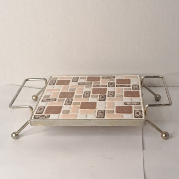 Vintage Mid Century Modern Mosaic Tile Trivet. - Picture 3 of 6